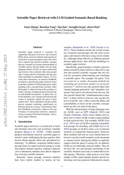 Scientific Paper Retrieval with LLM-Guided Semantic-Based Ranking