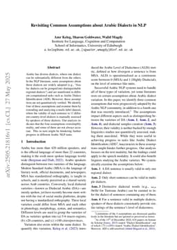 Revisiting Common Assumptions about Arabic Dialects in NLP