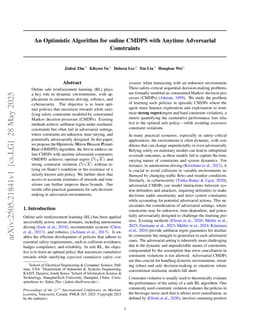 An Optimistic Algorithm for online CMDPS with Anytime Adversarial Constraints