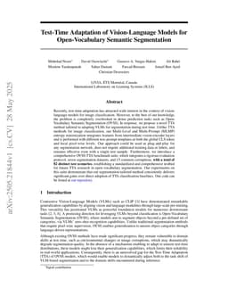 Test-Time Adaptation of Vision-Language Models for Open-Vocabulary Semantic Segmentation