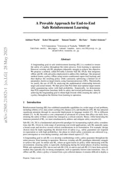 A Provable Approach for End-to-End Safe Reinforcement Learning