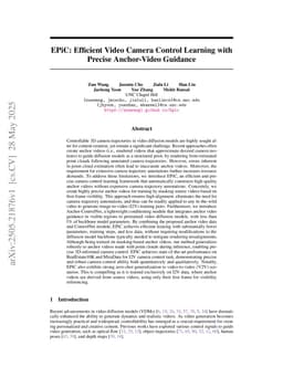 EPiC: Efficient Video Camera Control Learning with Precise Anchor-Video Guidance