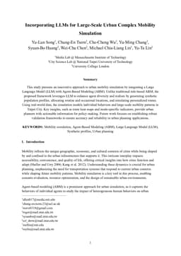 Incorporating LLMs for Large-Scale Urban Complex Mobility Simulation