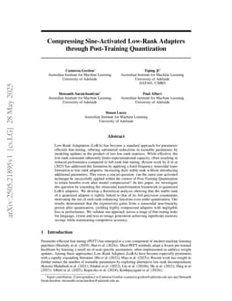 Compressing Sine-Activated Low-Rank Adapters through Post-Training Quantization