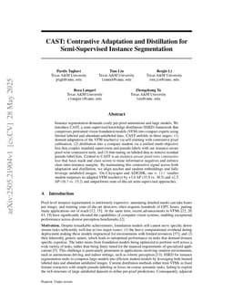 CAST: Contrastive Adaptation and Distillation for Semi-Supervised Instance Segmentation