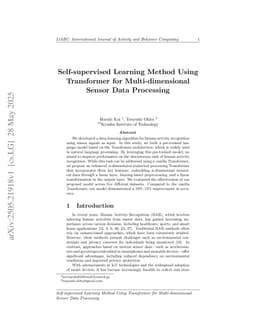 Self-supervised Learning Method Using Transformer for Multi-dimensional Sensor Data Processing
