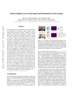 Point-to-Region Loss for Semi-Supervised Point-Based Crowd Counting