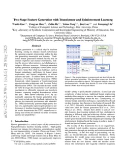 Two-Stage Feature Generation with Transformer and Reinforcement Learning