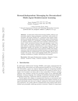 Reward-Independent Messaging for Decentralized Multi-Agent Reinforcement Learning