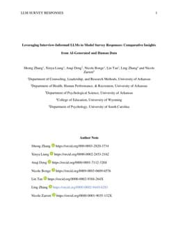 Leveraging Interview-Informed LLMs to Model Survey Responses: Comparative Insights from AI-Generated and Human Data