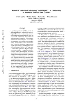 Found in Translation: Measuring Multilingual LLM Consistency as Simple as Translate then Evaluate