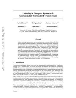 Learning in Compact Spaces with Approximately Normalized Transformers