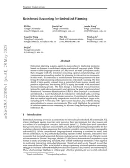 Reinforced Reasoning for Embodied Planning