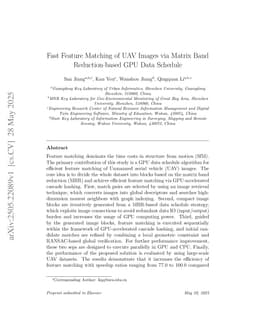 Fast Feature Matching of UAV Images via Matrix Band Reduction-based GPU Data Schedule