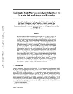 Learning to Route Queries Across Knowledge Bases for Step-wise Retrieval-Augmented Reasoning