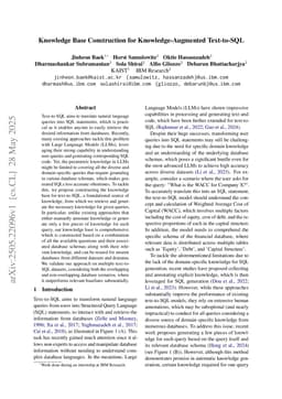 Knowledge Base Construction for Knowledge-Augmented Text-to-SQL