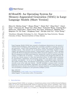 MemOS: An Operating System for Memory-Augmented Generation (MAG) in Large Language Models