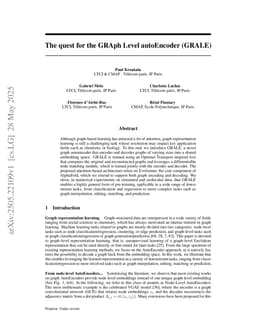 The quest for the GRAph Level autoEncoder (GRALE)