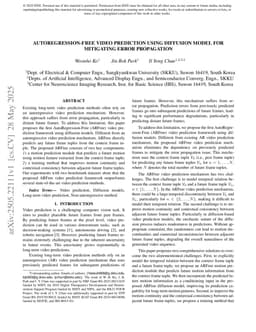 Autoregression-free video prediction using diffusion model for mitigating error propagation