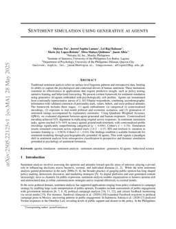 Sentiment Simulation using Generative AI Agents
