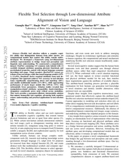 Flexible Tool Selection through Low-dimensional Attribute Alignment of Vision and Language