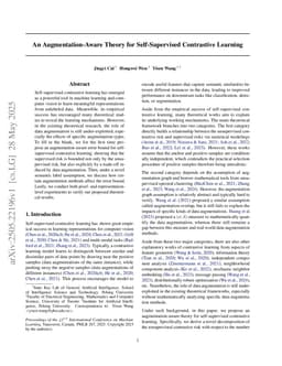 An Augmentation-Aware Theory for Self-Supervised Contrastive Learning