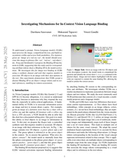 Investigating Mechanisms for In-Context Vision Language Binding