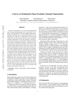 A Survey on Training-free Open-Vocabulary Semantic Segmentation