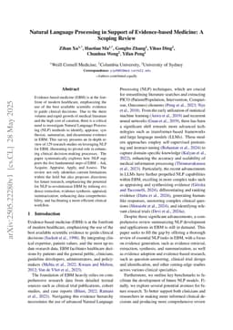 Natural Language Processing in Support of Evidence-based Medicine: A Scoping Review