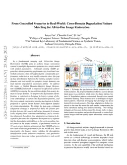 From Controlled Scenarios to Real-World: Cross-Domain Degradation Pattern Matching for All-in-One Image Restoration