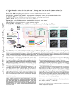 Large-Area Fabrication-aware Computational Diffractive Optics