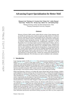 Advancing Expert Specialization for Better MoE