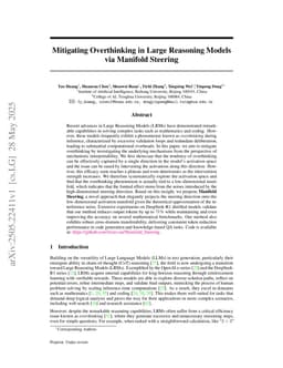 Mitigating Overthinking in Large Reasoning Models via Manifold Steering