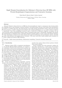 Single Domain Generalization for Alzheimer's Detection from 3D MRIs with Pseudo-Morphological Augmentations and Contrastive Learning