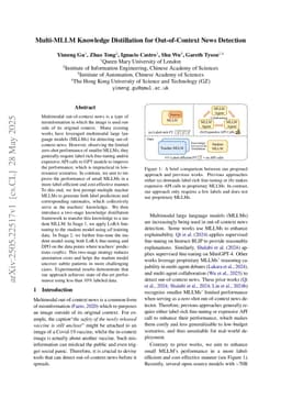 Multi-MLLM Knowledge Distillation for Out-of-Context News Detection