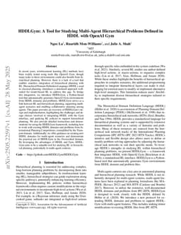 HDDLGym: A Tool for Studying Multi-Agent Hierarchical Problems Defined in HDDL with OpenAI Gym