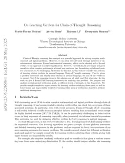 On Learning Verifiers for Chain-of-Thought Reasoning