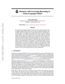 Sherlock: Self-Correcting Reasoning in Vision-Language Models