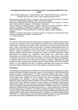 Investigating the effectiveness of multimodal data in forecasting SARS-COV-2 case surges