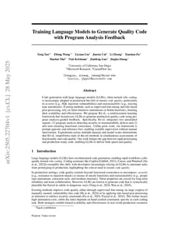 Training Language Models to Generate Quality Code with Program Analysis Feedback