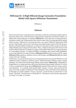 HiDream-I1: A High-Efficient Image Generative Foundation Model with Sparse Diffusion Transformer