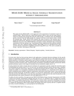 MIAS-SAM: Medical Image Anomaly Segmentation without thresholding