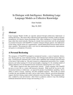 In Dialogue with Intelligence: Rethinking Large Language Models as Collective Knowledge