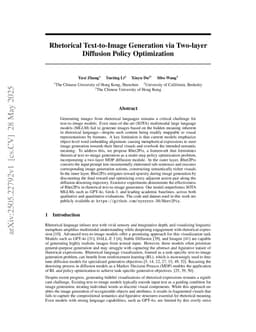 Rhetorical Text-to-Image Generation via Two-layer Diffusion Policy Optimization