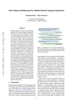 Self-Critique and Refinement for Faithful Natural Language Explanations