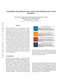 A Probabilistic Jump-Diffusion Framework for Open-World Egocentric Activity Recognition