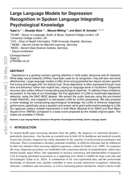 Large Language Models for Depression Recognition in Spoken Language Integrating Psychological Knowledge