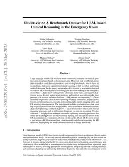 ER-REASON: A Benchmark Dataset for LLM-Based Clinical Reasoning in the Emergency Room