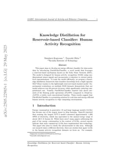 Knowledge Distillation for Reservoir-based Classifier: Human Activity Recognition