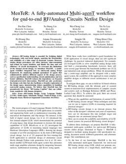 MenTeR: A fully-automated Multi-agenT workflow for end-to-end RF/Analog Circuits Netlist Design